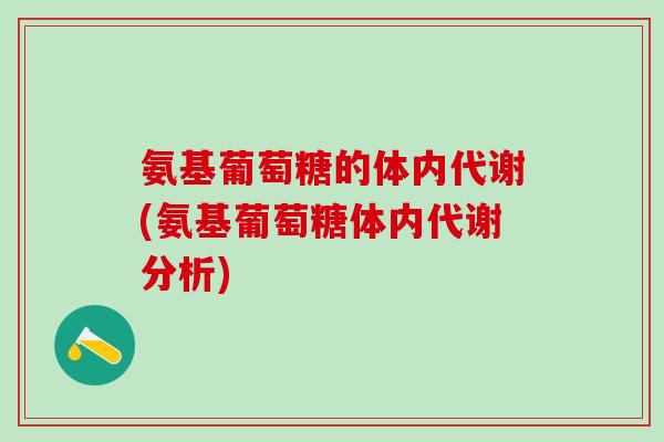 氨基葡萄糖的体内代谢(氨基葡萄糖体内代谢分析)