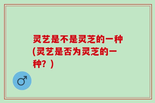 灵艺是不是灵芝的一种(灵艺是否为灵芝的一种？)