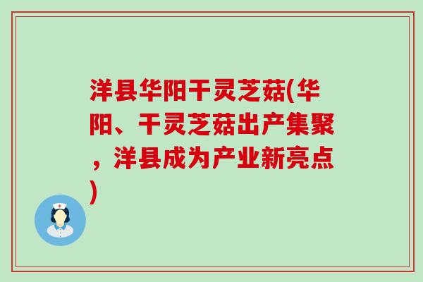 洋县华阳干灵芝菇(华阳、干灵芝菇出产集聚，洋县成为产业新亮点)