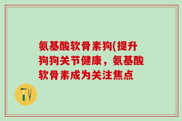 氨基酸软骨素狗(提升狗狗关节健康，氨基酸软骨素成为关注焦点