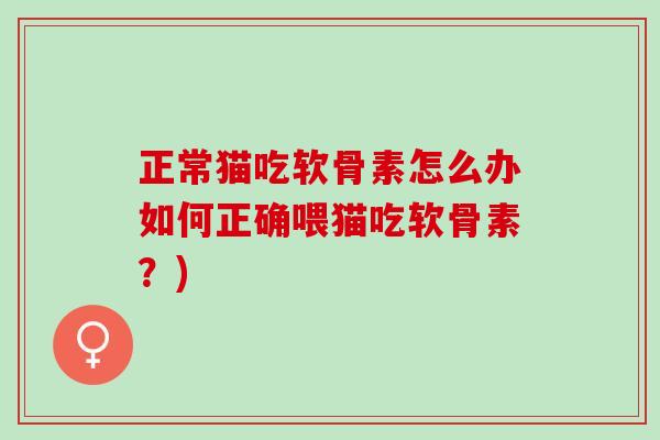正常猫吃软骨素怎么办如何正确喂猫吃软骨素？)