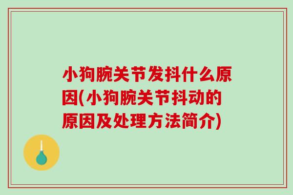 小狗腕关节发抖什么原因(小狗腕关节抖动的原因及处理方法简介)