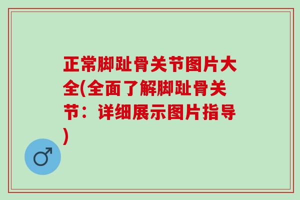 正常脚趾骨关节图片大全(全面了解脚趾骨关节：详细展示图片指导)