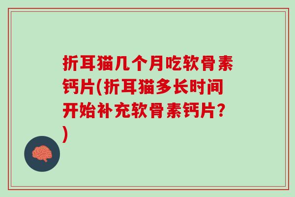 折耳猫几个月吃软骨素钙片(折耳猫多长时间开始补充软骨素钙片？)