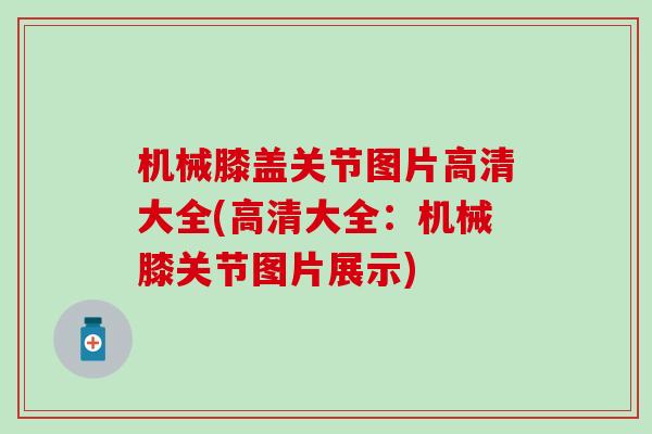 机械膝盖关节图片高清大全(高清大全：机械膝关节图片展示)
