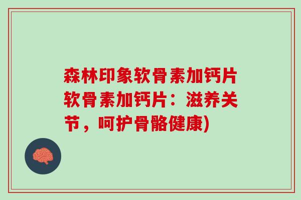 森林印象软骨素加钙片软骨素加钙片：滋养关节，呵护骨骼健康)