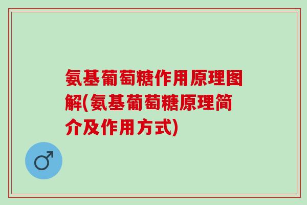氨基葡萄糖作用原理图解(氨基葡萄糖原理简介及作用方式) 氨基葡萄糖作用原理图解(氨基葡萄糖原理简介及作用方式)