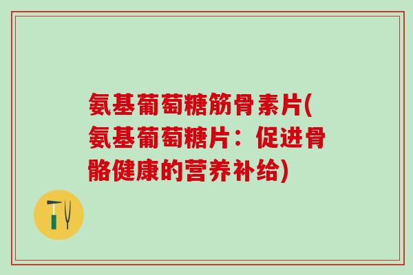 氨基葡萄糖筋骨素片(氨基葡萄糖片：促进骨骼健康的营养补给)