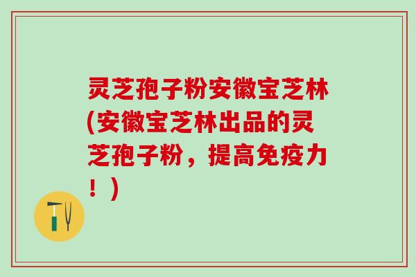 灵芝孢子粉安徽宝芝林(安徽宝芝林出品的灵芝孢子粉,提高!) 灵芝孢子粉安徽宝芝林(安徽宝芝林出品的灵芝孢子粉,提高!)