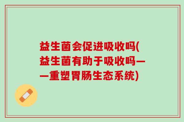 益生菌会促进吸收吗(益生菌有助于吸收吗——重塑胃肠生态系统)