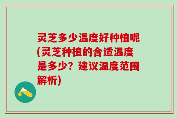 灵芝多少温度好种植呢(灵芝种植的合适温度是多少？建议温度范围解析)