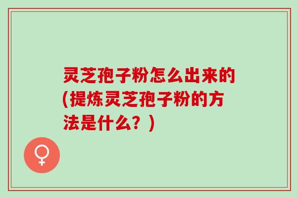 灵芝孢子粉怎么出来的(提炼灵芝孢子粉的方法是什么？)