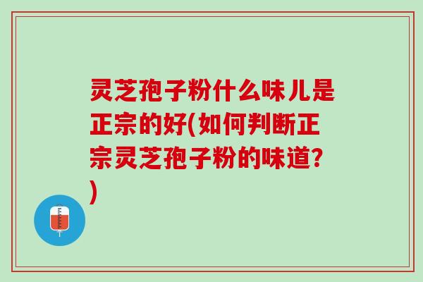 灵芝孢子粉什么味儿是正宗的好(如何判断正宗灵芝孢子粉的味道？)