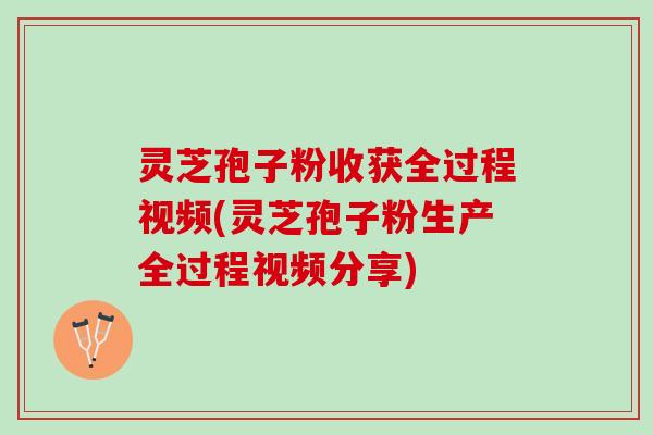 灵芝孢子粉收获全过程视频(灵芝孢子粉生产全过程视频分享)