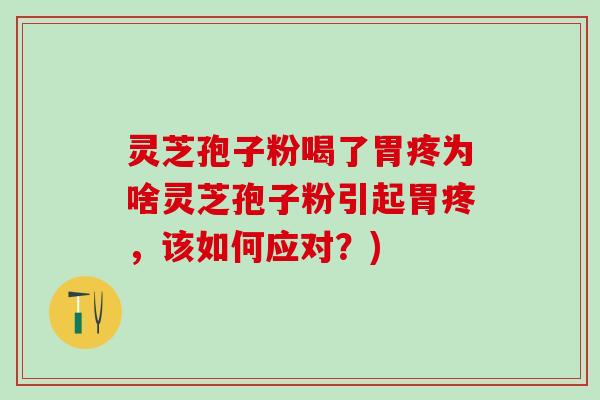 灵芝孢子粉喝了胃疼为啥灵芝孢子粉引起胃疼，该如何应对？)