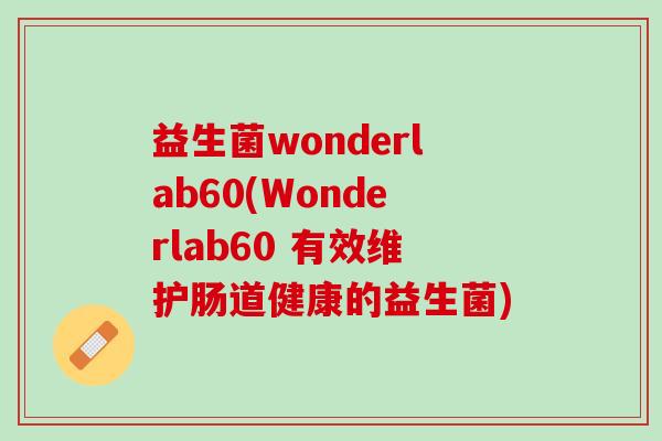 益生菌wonderlab60(Wonderlab60 有效维护肠道健康的益生菌)