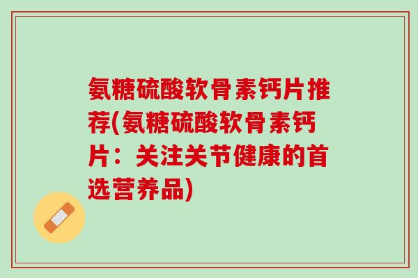 氨糖硫酸软骨素钙片推荐(氨糖硫酸软骨素钙片：关注关节健康的首选营养品)