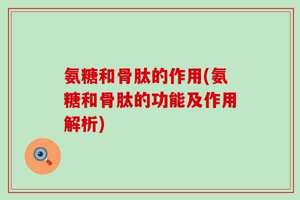 氨糖和骨肽的作用(氨糖和骨肽的功能及作用解析)