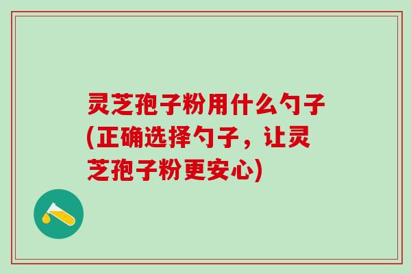 灵芝孢子粉用什么勺子(正确选择勺子，让灵芝孢子粉更安心)