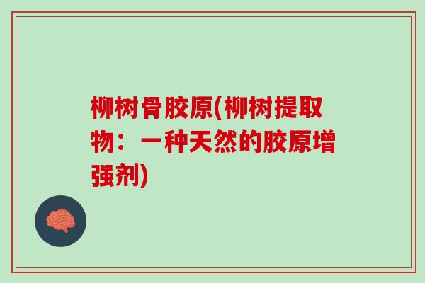 柳树骨胶原(柳树提取物：一种天然的胶原增强剂)