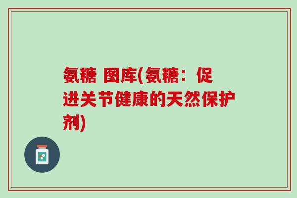 氨糖 图库(氨糖：促进关节健康的天然保护剂)