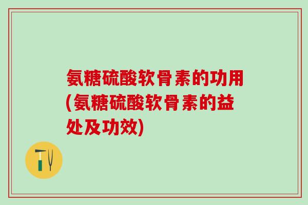 氨糖硫酸软骨素的功用(氨糖硫酸软骨素的益处及功效)