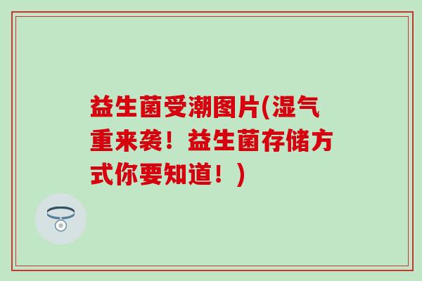 益生菌受潮图片(湿气重来袭！益生菌存储方式你要知道！)