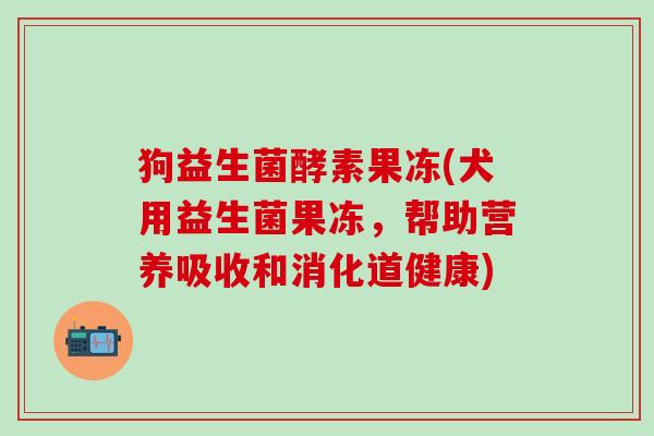 狗益生菌酵素果冻(犬用益生菌果冻,帮助营养吸收和消化道健康) 狗益生菌酵素果冻(犬用益生菌果冻,帮助营养吸收和消化道健康)