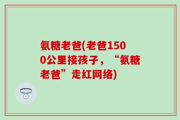 氨糖老爸(老爸1500公里接孩子，“氨糖老爸”走红网络)