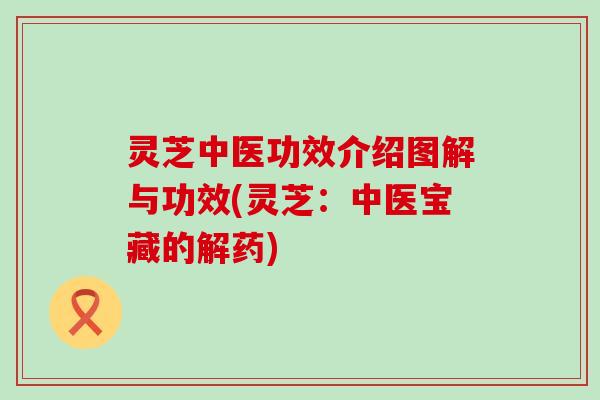 灵芝中医功效介绍图解与功效(灵芝：中医宝藏的解药)