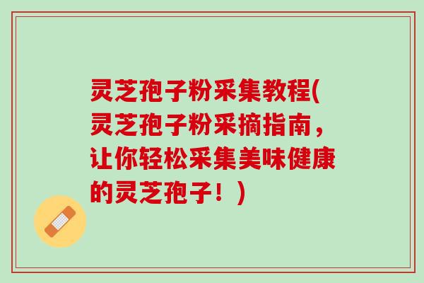 灵芝孢子粉采集教程(灵芝孢子粉采摘指南，让你轻松采集美味健康的灵芝孢子！)