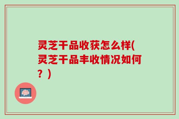 灵芝干品收获怎么样(灵芝干品丰收情况如何？)