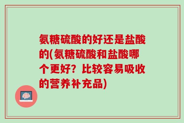 氨糖硫酸的好还是盐酸的(氨糖硫酸和盐酸哪个更好？比较容易吸收的营养补充品)
