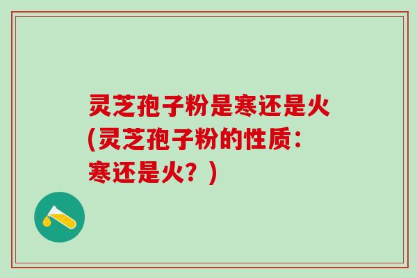 灵芝孢子粉是寒还是火(灵芝孢子粉的性质：寒还是火？)