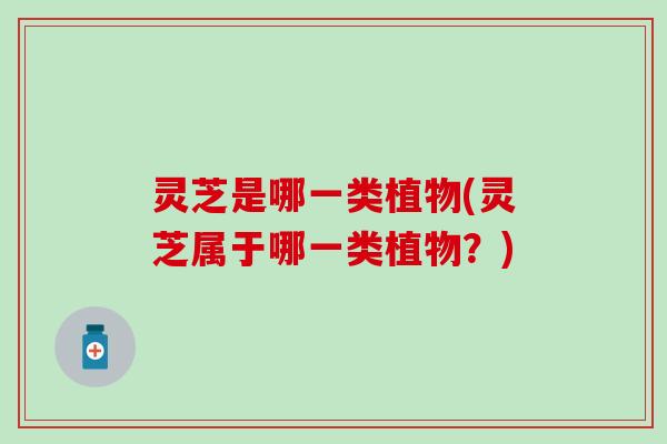 灵芝是哪一类植物(灵芝属于哪一类植物？)