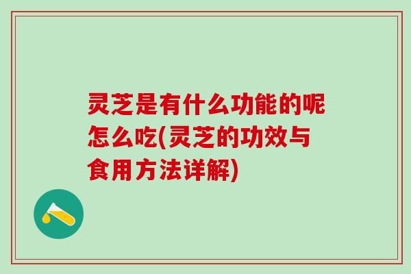灵芝是有什么功能的呢怎么吃(灵芝的功效与食用方法详解)
