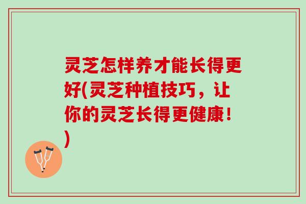 灵芝怎样养才能长得更好(灵芝种植技巧，让你的灵芝长得更健康！)