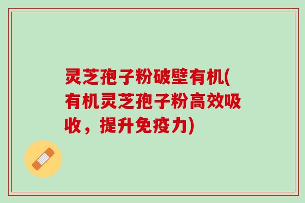 灵芝孢子粉破壁有机(有机灵芝孢子粉高效吸收，提升免疫力)