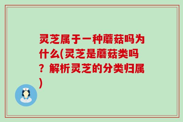 灵芝属于一种蘑菇吗为什么(灵芝是蘑菇类吗？解析灵芝的分类归属)