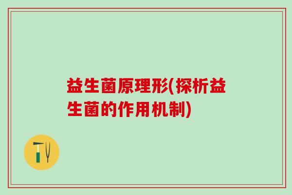 益生菌原理形(探析益生菌的作用机制) 益生菌原理形(探析益生菌的作用机制)