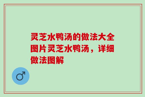 灵芝水鸭汤的做法大全图片灵芝水鸭汤，详细做法图解