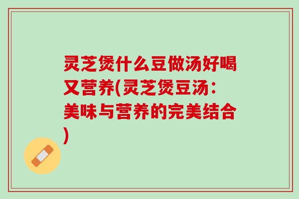 灵芝煲什么豆做汤好喝又营养(灵芝煲豆汤：美味与营养的完美结合)