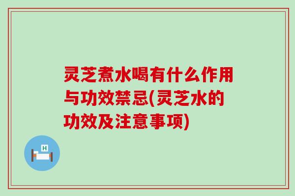 灵芝煮水喝有什么作用与功效禁忌(灵芝水的功效及注意事项)