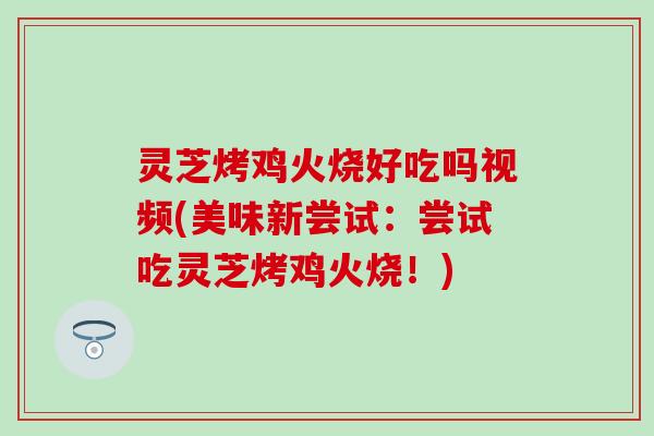 灵芝烤鸡火烧好吃吗视频(美味新尝试：尝试吃灵芝烤鸡火烧！)