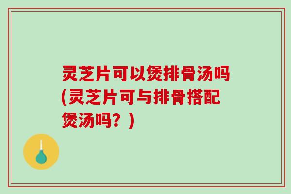 灵芝片可以煲排骨汤吗(灵芝片可与排骨搭配煲汤吗？)