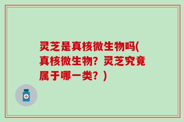灵芝是真核微生物吗(真核微生物？灵芝究竟属于哪一类？)