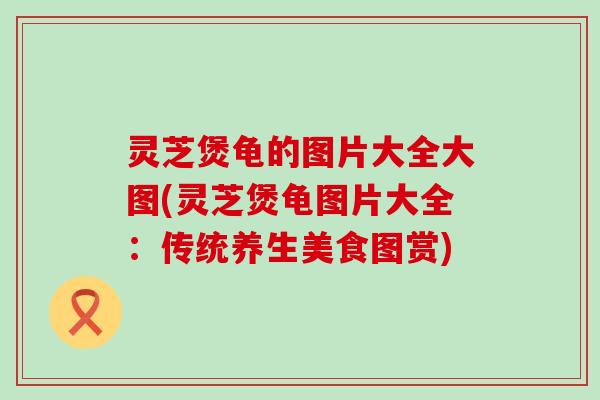 灵芝煲龟的图片大全大图(灵芝煲龟图片大全：传统养生美食图赏)