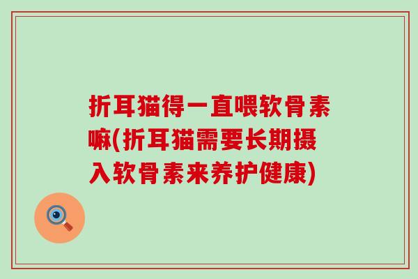 折耳猫得一直喂软骨素嘛(折耳猫需要长期摄入软骨素来养护健康)