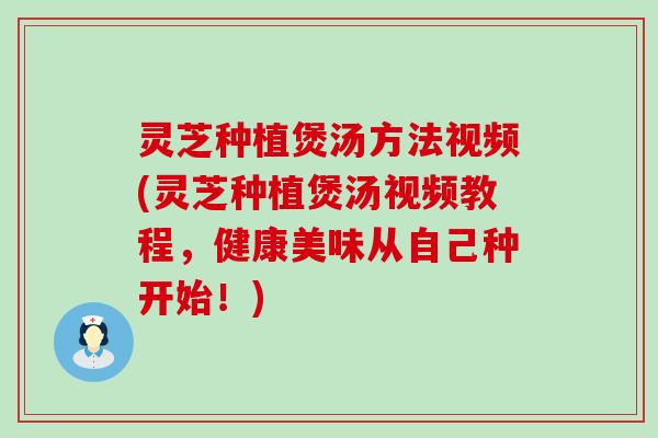 灵芝种植煲汤方法视频(灵芝种植煲汤视频教程，健康美味从自己种开始！)