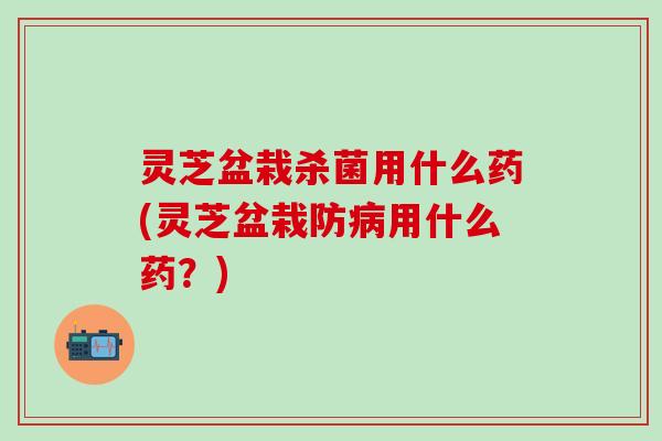 灵芝盆栽杀菌用什么药(灵芝盆栽防病用什么药？)